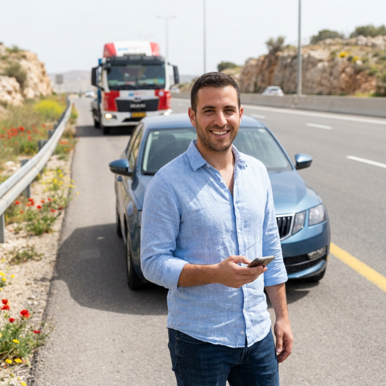 נהג רגוע מקבל שירותי גרירה מקצועיים בכל הארץ מנתי שירותי דרך.