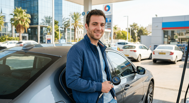 נהג מבצע איפוס נורת לחץ אוויר בצמיגים ומרגיש בטוח להמשיך לנסוע בכל הארץ.