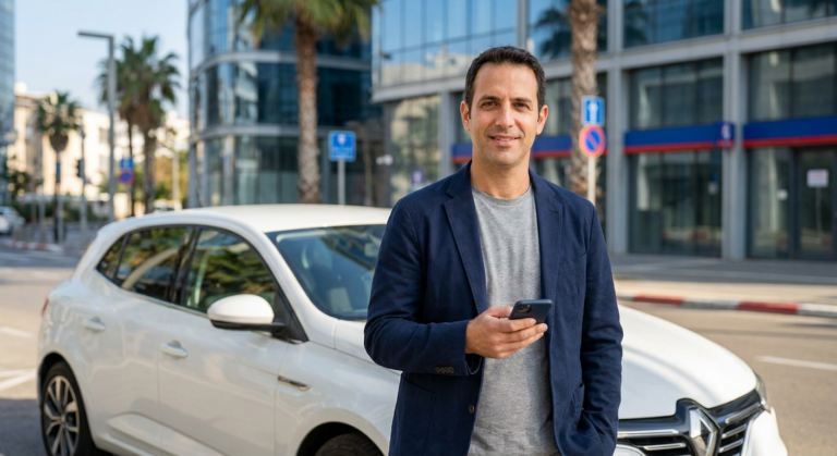 נהג רנו בוחן את האסטרטגיה של ברית רנו-ניסאן כשהוא סומך על שירותי דרך בכל הארץ