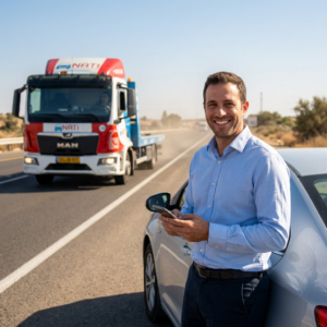נהג מבצע הפעלת שירותי דרך מנורה מבטחים עם נתי שירותי דרך בכל הארץ.