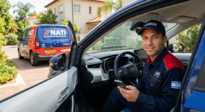 נהג רגוע לאחר החלפת שמשות דרך ביטוח איילון עם נתי שירותי דרך בכל הארץ.